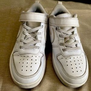 Nike Court Borough Low 2 PSV Triple White Strap Kids Preschool Casual size 2y